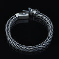 925 Men Silver Chain Bracelet, 12MM Braided Oxized Solid Silver Chain, Onyx Men Chain Heavy Bracelet, Bracelets For Men, 925 Silver