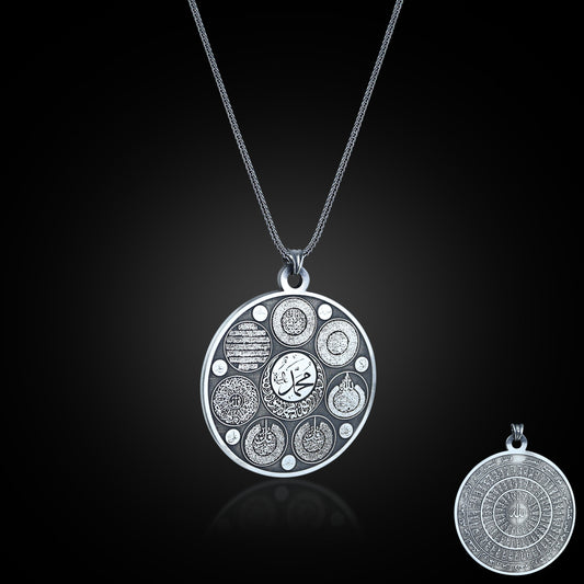 Silver Handmade Islamic Quran Necklace Protective Necklace Silver Surah Necklace