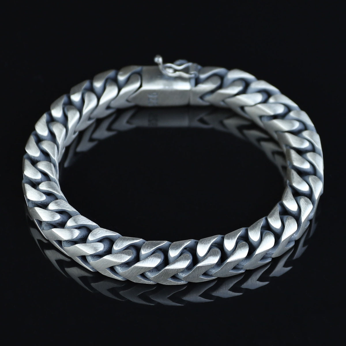 925 Solid Silver Curb Chain Bracelet, Heavy Franco Chain Bracelet, 10MM Handmade Chain Bracelet Curb Link Bracelet, Unique Men Chain Gift