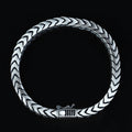 925 Solid Silver Curb Chain Bracelet, 5MM Franco Chain Bracelet, Onyx Stone Chain Curb Bracelet, Unique Men Chain Gift Bracelet