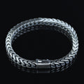 925 Solid Silver Curb Chain Bracelet, 5MM Franco Chain Bracelet, Onyx Stone Chain Curb Bracelet, Unique Men Chain Gift Bracelet