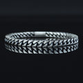 925 Solid Silver Curb Chain Bracelet, 5MM Franco Chain Bracelet, Onyx Stone Chain Curb Bracelet, Unique Men Chain Gift Bracelet