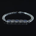 925 Silver Sapphire Stone Curb Chain Bracelet, Mens Blue Gemstone Chain Bracelet, Sapphire Diamond Bracelet, Perfect Gift, Anniversary Gifts