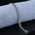 Sterling Silver Curb Chain Bracelet, 5mm Oxized Cuban Curb Chain Bracelet, Elegant Chain Bracelet, Vintage Men Bracelet, Gift For Men