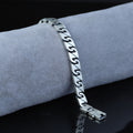 Silver 8MM Curb Chain Bracelet, Elegant Men Chain Bracelet, Cuban Link Chain Bracelet, Perfect Men's Bracelet