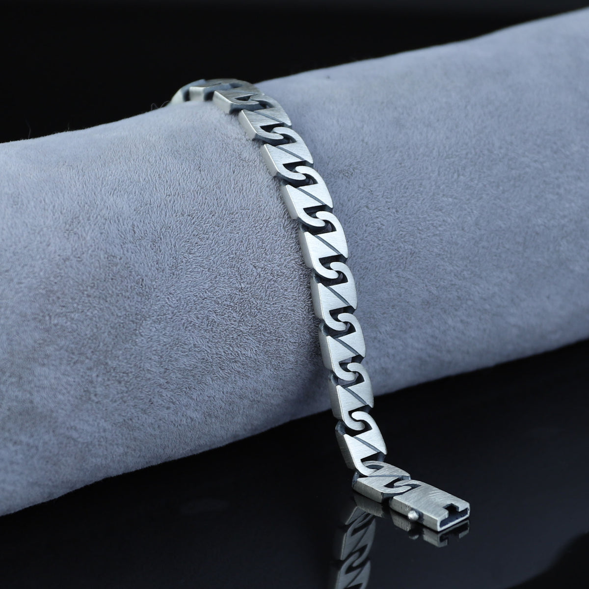 Silver 8MM Curb Chain Bracelet, Elegant Men Chain Bracelet, Cuban Link Chain Bracelet, Perfect Men's Bracelet