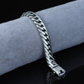 Silver 12MM Curb Chain Bracelet, Elegant Men Solid Chain Bracelet, Cuban Link Chain Bracelet, Perfect Men's Bracelet, 925 Silver