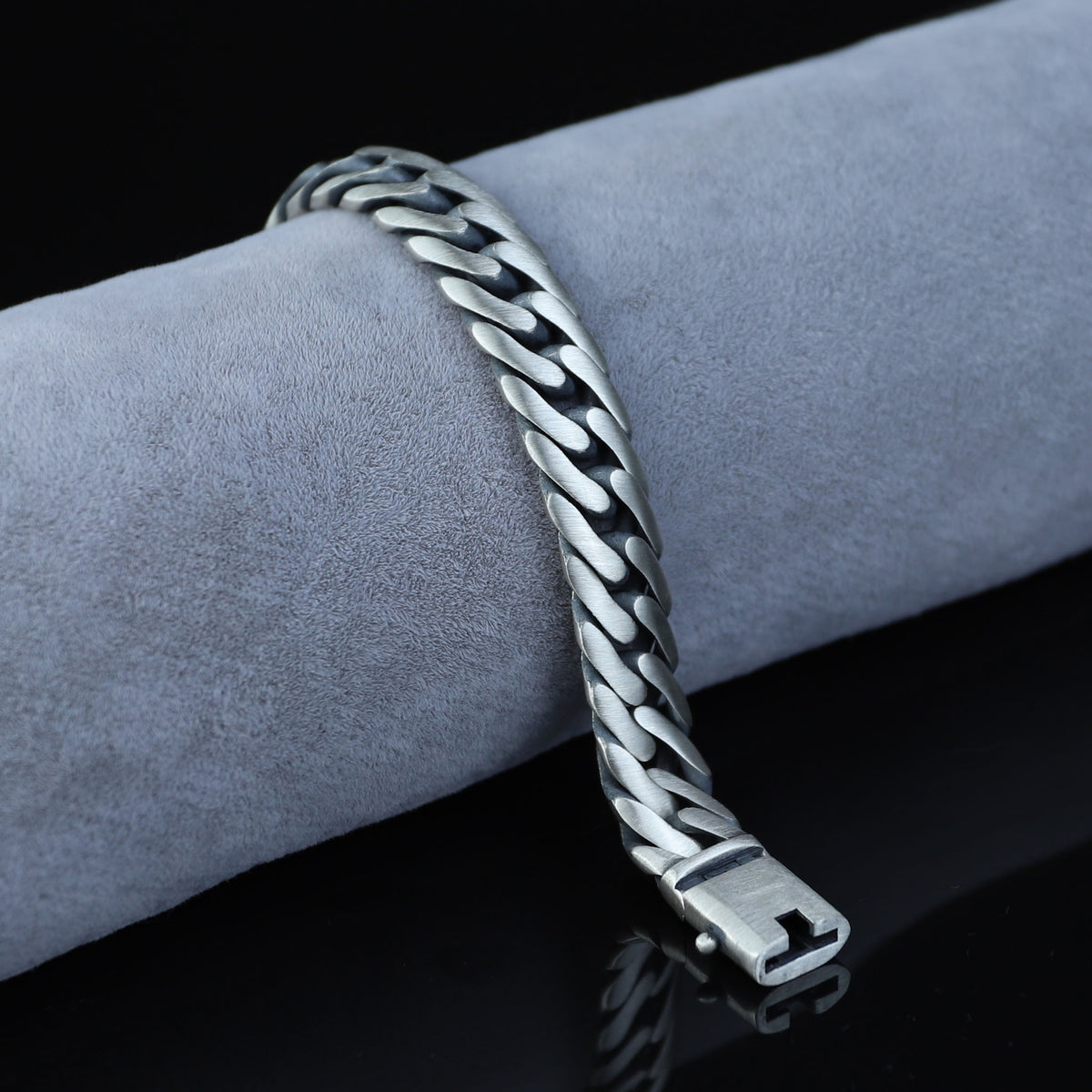 Silver 12MM Curb Chain Bracelet, Elegant Men Solid Chain Bracelet, Cuban Link Chain Bracelet, Perfect Men's Bracelet, 925 Silver