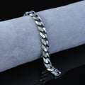 Silver 10MM Engraved Chain Bracelet, Men Curb Chain Bracelet, Cuban Link Chain Bracelet, Perfect Men's Bracelet, Gift For Men