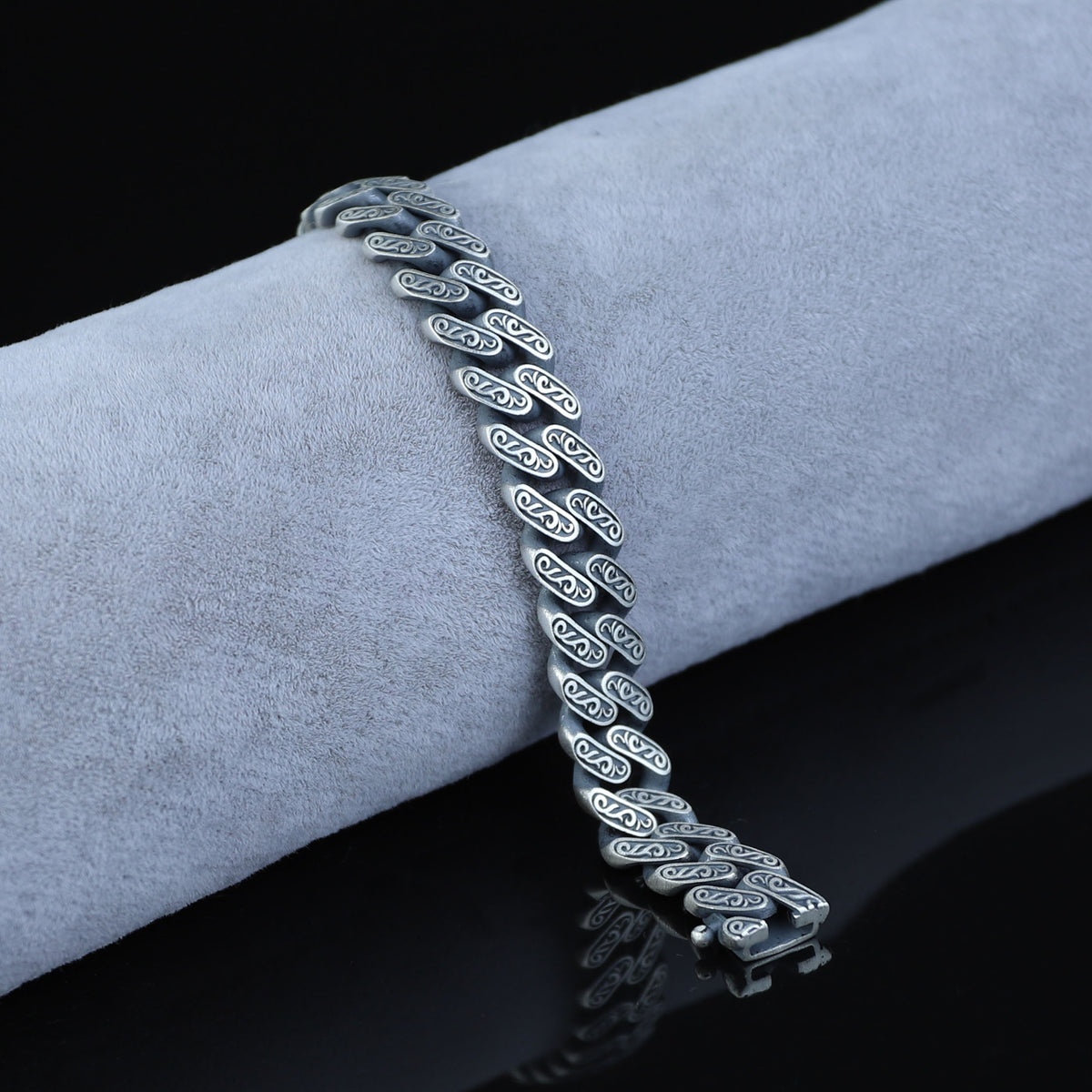 Solid 10MM 925 Sterling Silver Bracelet, Curb Chain Bracelet , Silver Vintage Heavy Men Chain Bracelet