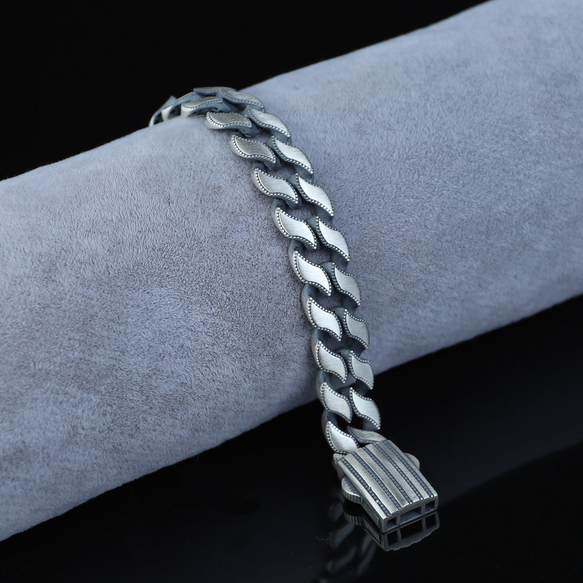 Silver 12MM Handmade Chain Bracelet, Elegant Men Chain Bracelet,Cuban Link Chain Bracelet, Perfect Men's Bracelet, Gift For Men