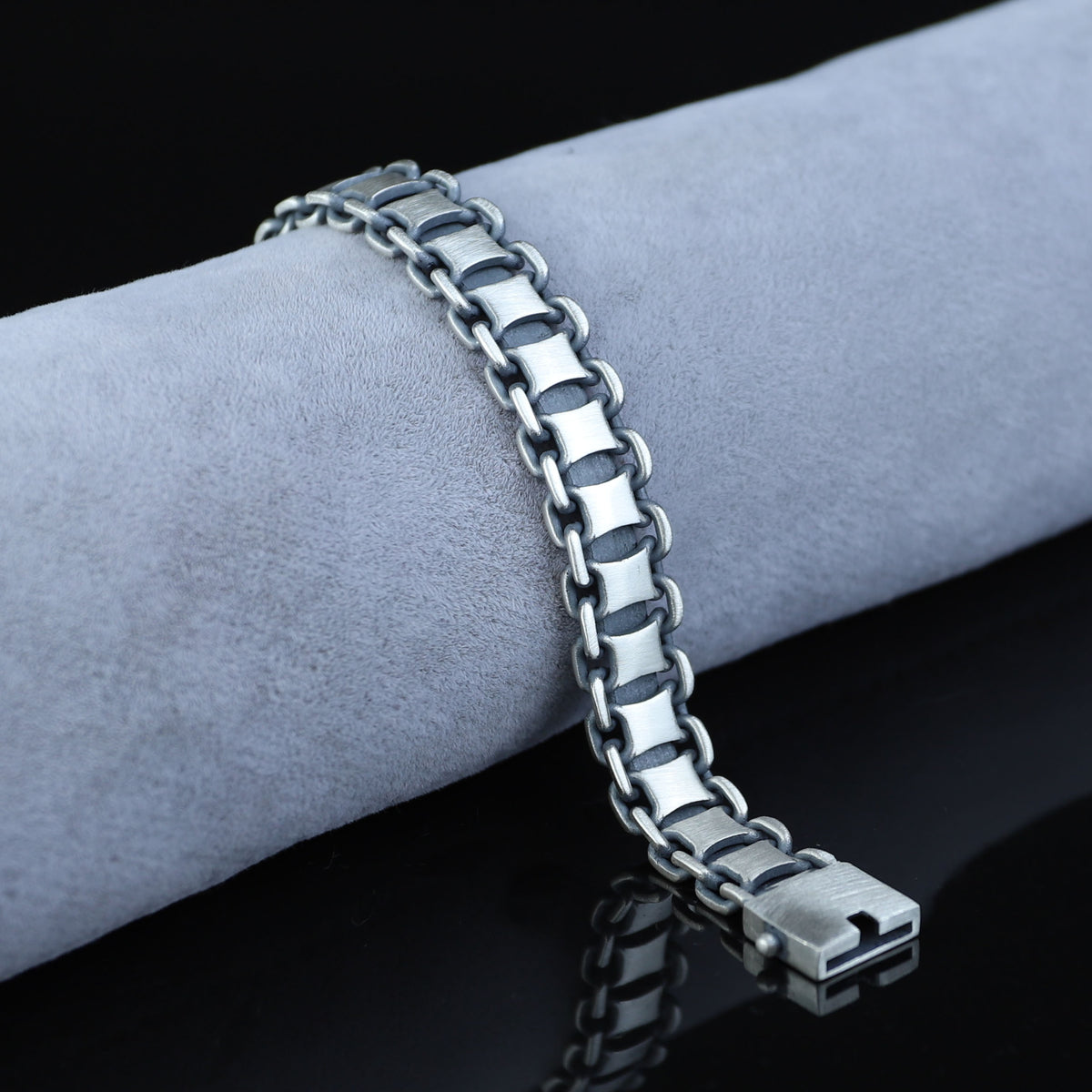 925 Silver Solid Heavy Chain Bracelet, Biker Heavy Chain Bracelet, 12MM Cuban Link Chain Bracelet, Handmade Men Chain