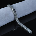 925 Silver Foxtail Onyx Stone Chain Bracelet, 10MM Black Diamond Chain Bracelet, Men Foxtail Chain Bracelet, Black Onyx Stone Bracelet