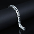 Silver 12MM Curb Chain Bracelet, Elegant Men Solid Chain Bracelet, Cuban Link Chain Bracelet, Perfect Men's Bracelet, 925 Silver