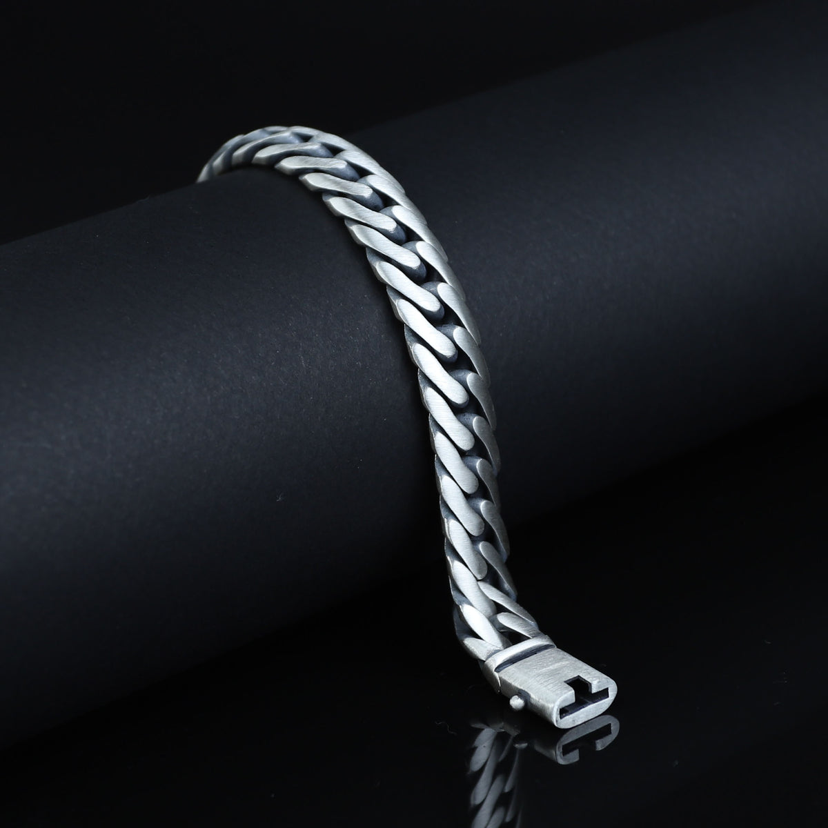 Silver 12MM Curb Chain Bracelet, Elegant Men Solid Chain Bracelet, Cuban Link Chain Bracelet, Perfect Men's Bracelet, 925 Silver