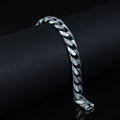 Silver 10MM Engraved Chain Bracelet, Men Curb Chain Bracelet, Cuban Link Chain Bracelet, Perfect Men's Bracelet, Gift For Men