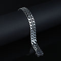 925 Silver Black Onyx Chain Bracelet, 15MM Silver Curb Chain Bracelet, Natural Onyx Gourmet Chain Bracelet