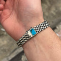 925 Sterling Silver Knitted Turquoise Gemstone Bracelet