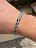 925 Sterling Silver 10MM Black Onyx Stone Gourmet Bracelet