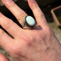 925 Sterling Silver Turkish Handmade Engraved Fire Opal Ring