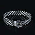 Solid Silver Cable Bracelet, Handmade Onyx Anchor Bracelet, Elegant Men Chain Bracelet, Anchor Chain Bracelet, Bracelet For Men
