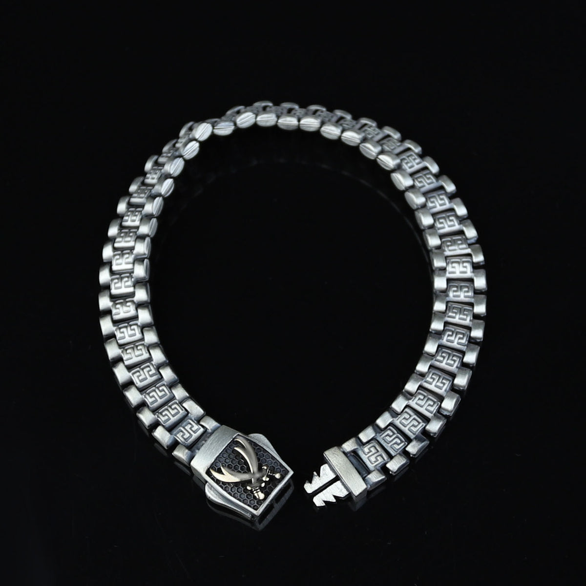 Silver Zulfiqar Sword Bracelet, Greek Style Chain Sword Bracelet, Hz Ali Zulfiqar Bracelet, King Chain Bracelet, 925 Sterling Silver
