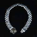 925 Silver Watch Band Chain Bracelet, Greek Style Solomon Signet Bracelet, Oxide Silver Bracelet, Gourmet Cuban Link Silver Bracelet