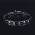 Men Silver Square Diamond Bracelet, Elegant Black And White Diamond Bracelet, Mens Black Diamond Bracelet, Perfect Men Gift, 925 Silver