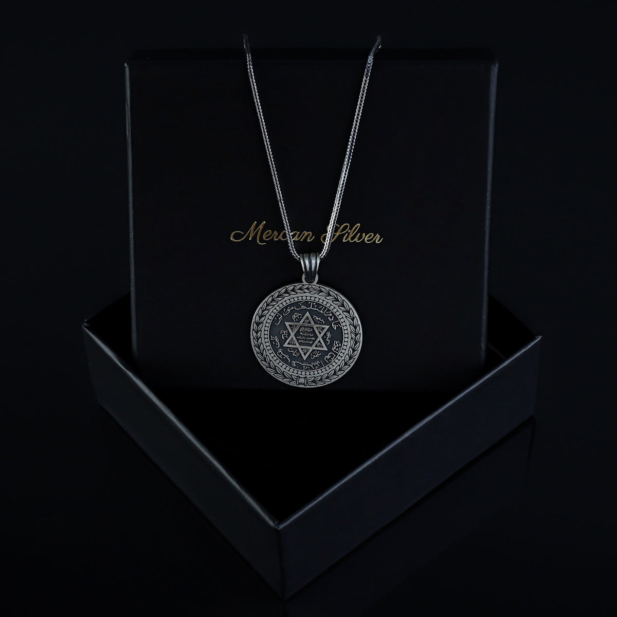 Sterling Silver Seal Of Solomon Signet Pendant