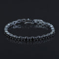 925 Silver Black Diamond Tennis Bracelet, Men Round Diamond Bracelet, Elegant Diamond Bracelet, Luxury Diamond Tennis Bracelet