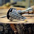 Silberner handgefertigter Ring aus schwarzem Onyx im osmanischen Stil für Männer
