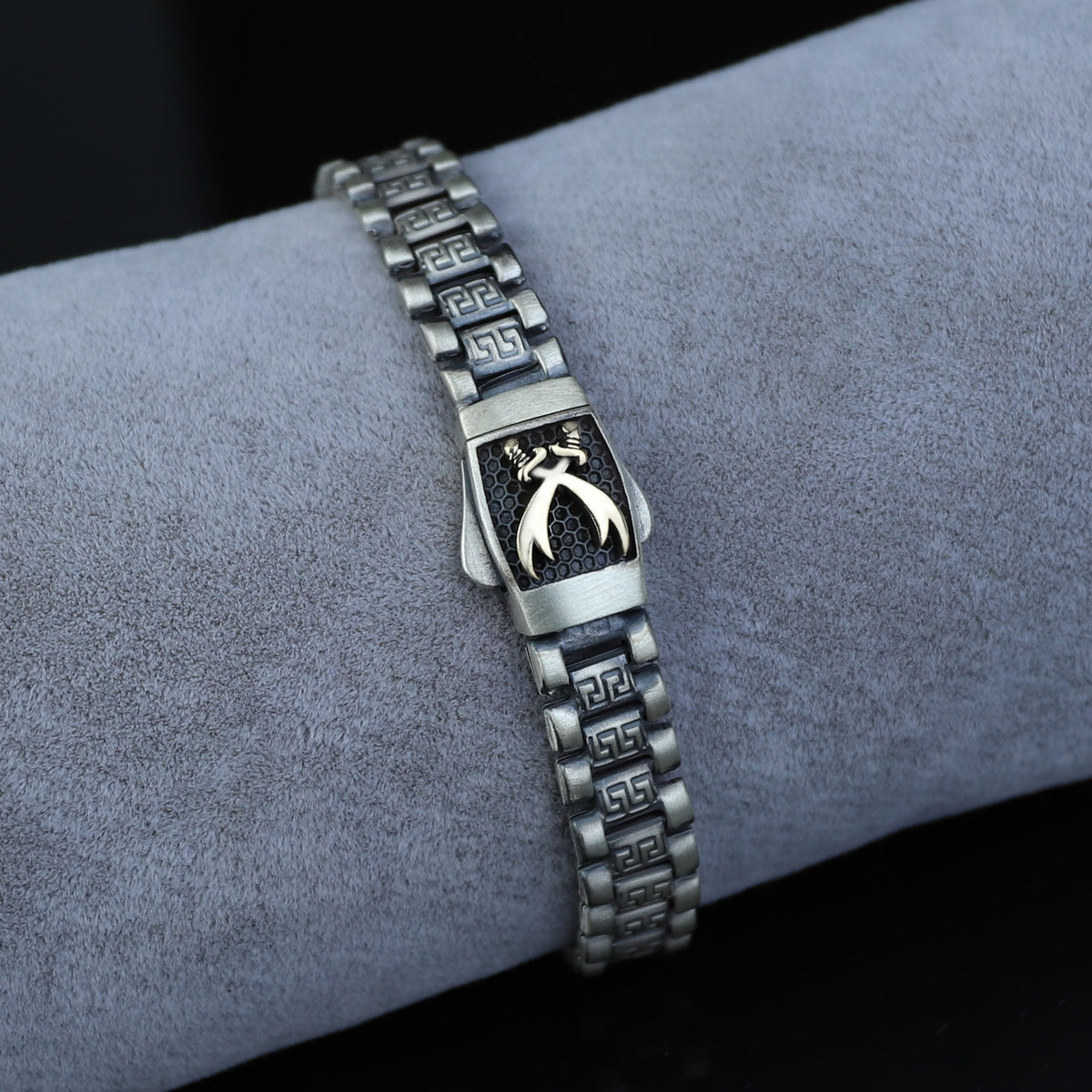 Silver Zulfiqar Sword Bracelet, Greek Style Chain Sword Bracelet, Hz Ali Zulfiqar Bracelet, King Chain Bracelet, 925 Sterling Silver