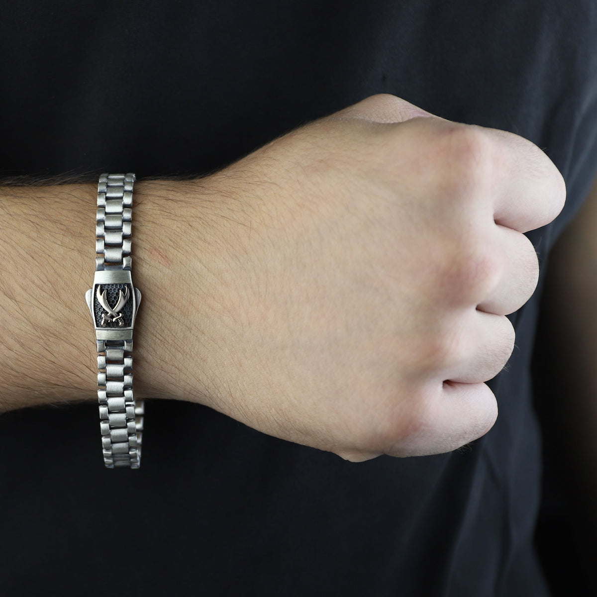925 Silver King Chain Zulfiqar Sword Bracelet, Chain Hz Ali Sword Bracelet, Silver Sword Bracelet, Handmade Men Bracelet