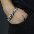 Silver Zulfiqar Sword Bracelet, Greek Style Chain Sword Bracelet, Hz Ali Zulfiqar Bracelet, King Chain Bracelet, 925 Sterling Silver