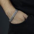 Silver Greek Style Chain Bracelet, Scorpion Figured Chain Bracelet, Silver Link Chain Men Bracelet, Men Engraved Bracelet