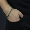 925 Silver Square Emerald Tennis Bracelet, Unisex Emerald Diamond Bracelet, Mens Luxury Green Bracelet, Anniversary Gift, Perfect Gift