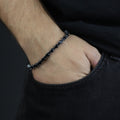 925 Silver Black Diamond Tennis Bracelet, Men Round Diamond Bracelet, Elegant Diamond Bracelet, Luxury Diamond Tennis Bracelet
