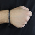925 Silver Black Diamond Tennis Bracelet, Men Round Diamond Bracelet, Elegant Diamond Bracelet, Luxury Diamond Tennis Bracelet
