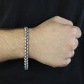 Sterling Silver Curb Chain Bracelet, 5mm Oxized Cuban Curb Chain Bracelet, Elegant Chain Bracelet, Vintage Men Bracelet, Gift For Men