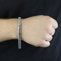 Men Silver Handmade Chain Bracelet, 7MM Men Chain Bracelet, Oxized Box Chain