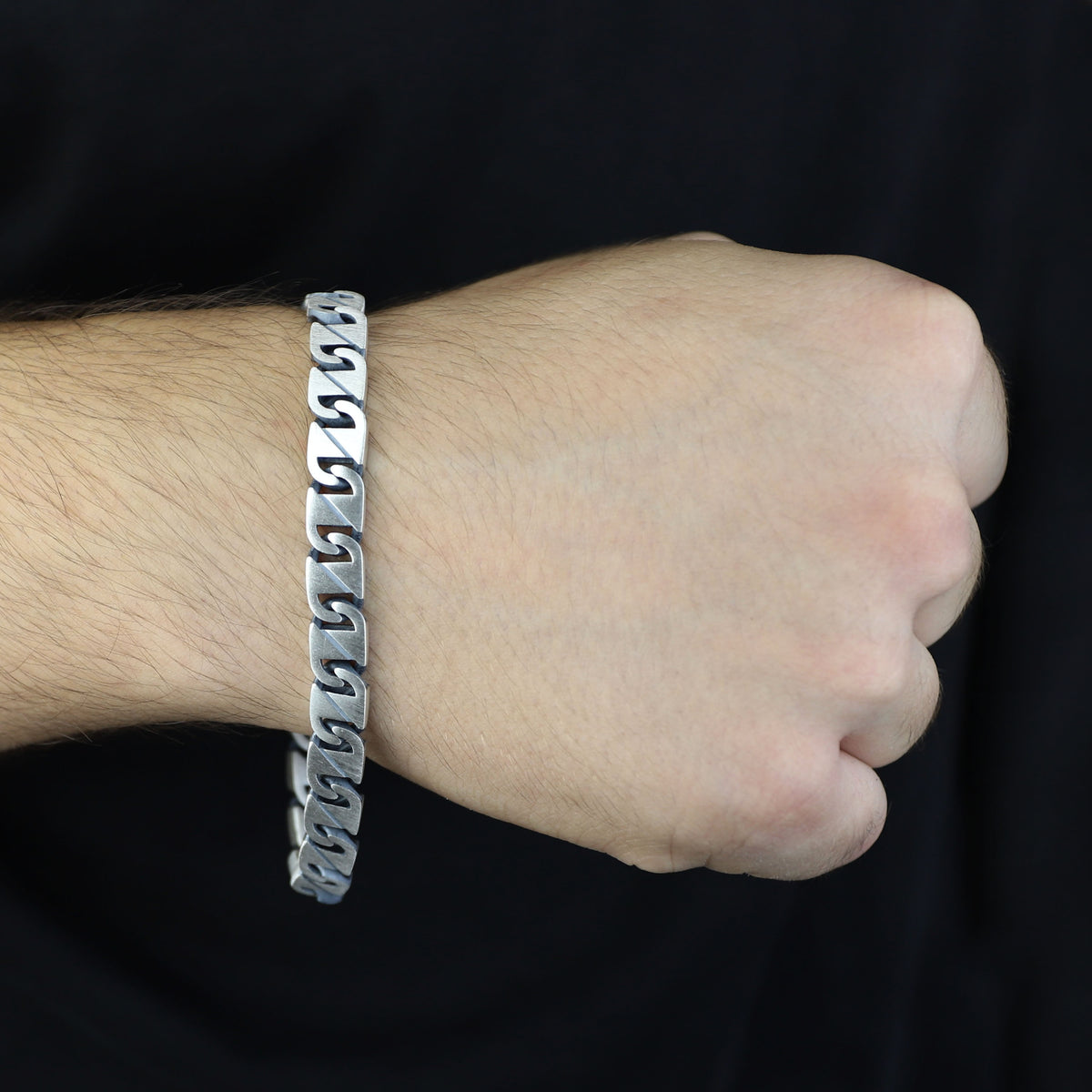 Silver 8MM Curb Chain Bracelet, Elegant Men Chain Bracelet, Cuban Link Chain Bracelet, Perfect Men's Bracelet