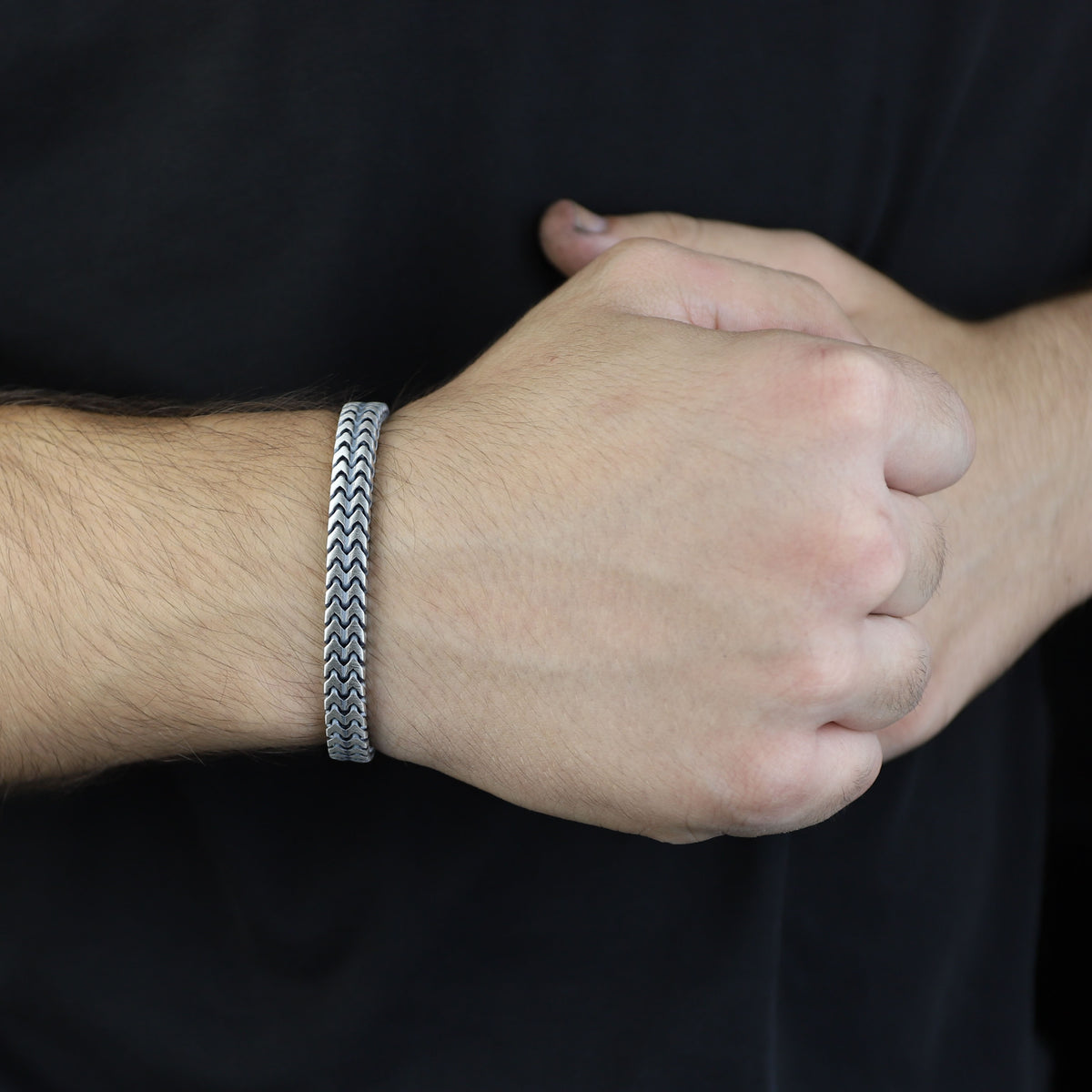925 Solid Silver Franco Chain Bracelet, 7MM Double Franco Chain, Handmade Chain Bracelet Foxtail Link Bracelet