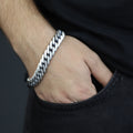 Silver 12MM Curb Chain Bracelet, Elegant Men Solid Chain Bracelet, Cuban Link Chain Bracelet, Perfect Men's Bracelet, 925 Silver