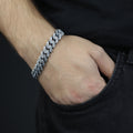 Solid 10MM 925 Sterling Silver Bracelet, Curb Chain Bracelet , Silver Vintage Heavy Men Chain Bracelet