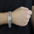 Silver 12MM Handmade Chain Bracelet, Elegant Men Chain Bracelet,Cuban Link Chain Bracelet, Perfect Men's Bracelet, Gift For Men