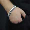 Solid 925 Sterling Silver Bracelet, 10mm Engraved Curb Chain Bracelet, Handmade Chain Bracelet
