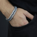 925 Men Silver Chain Bracelet, 12MM Braided Oxized Solid Silver Chain, Onyx Men Chain Heavy Bracelet, Bracelets For Men, 925 Silver