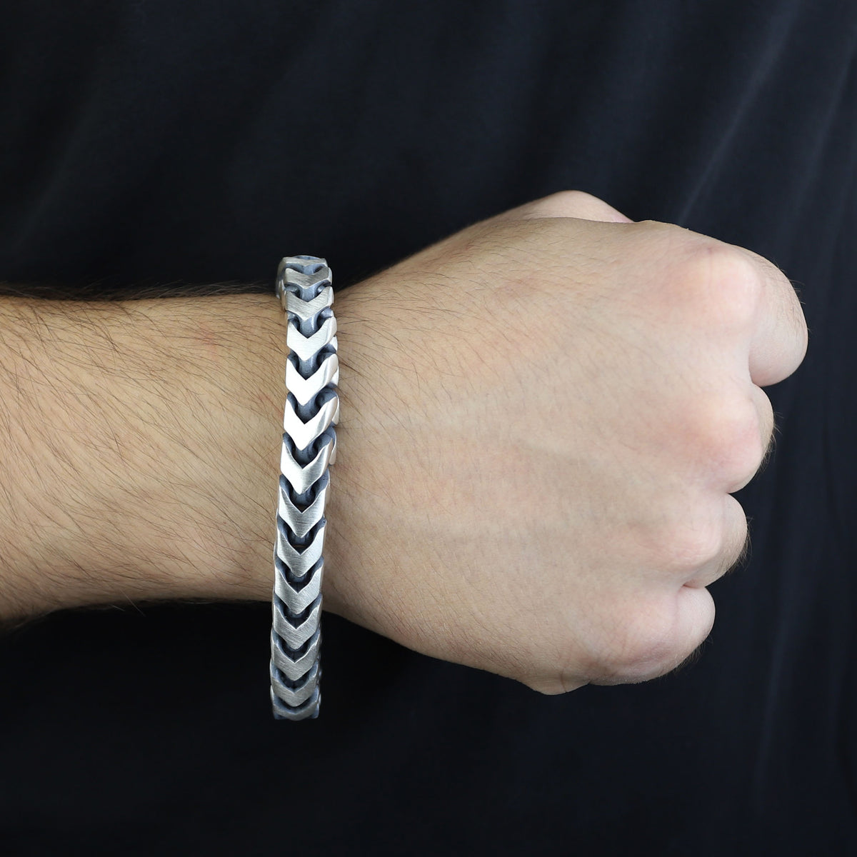 925 Solid Silver Curb Chain Bracelet, Heavy Franco Chain Bracelet, 10MM Handmade Chain Bracelet Curb Link Bracelet, Unique Men Chain Gift