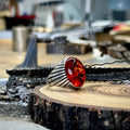 Men Handmade Amber Baltic Gemstone Ring