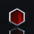 925 Silver Classic Red Agate Ring, Hexagon Red Carnelian Gemstone Ring, Men Signet Handmade Ring, 925k Sterling Silver, Gift For Men